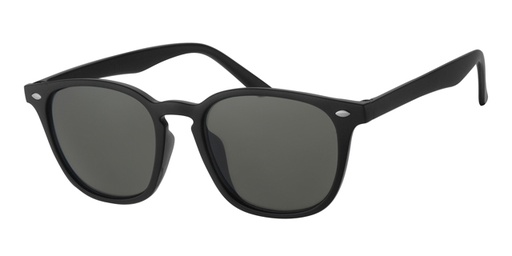 [404336-40383] Sunglass matt black with silver decoration and green lenses
