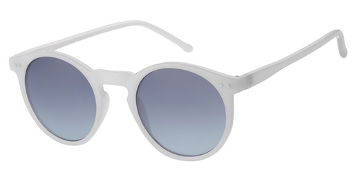 [404360-40421] Sunglass milky perl light blue with silver decoration, smoke up and blue down lenses