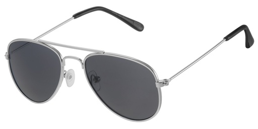 [505162-13002] Childrens aviator silver with smoke solid lenses