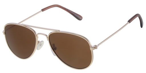 [505163-13002] Børne Solbrille Pilot model guld med brune glas