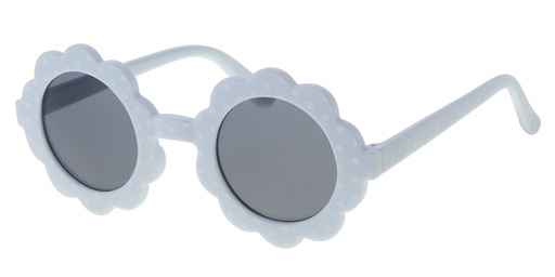[505170-16023] Childrens sunglass matt blue with white dots and smoke solid lenses