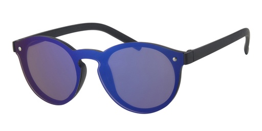 [505173-14013] Childrens sunglass matt black with silver decoration and smoke solid blue revo lenses