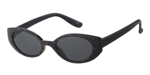 [505179-16017] Childrens sunglass black with red dots and solid smoke lenses