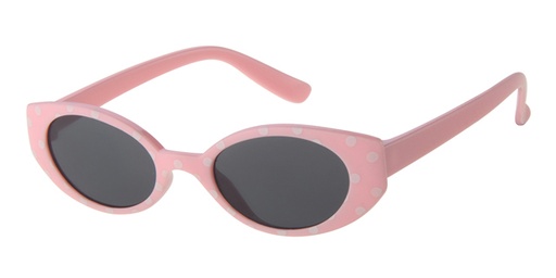 [505181-16017] Childrens sunglass pink with white dots and solid smoke lenses