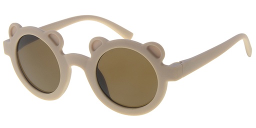 [505186-14022] Børne Solbrille mocca gummibelagt sorte glas