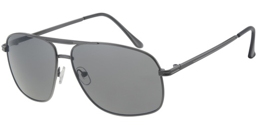 [404390-10337] Sunglass classical with gun frame and solid smoke lenses