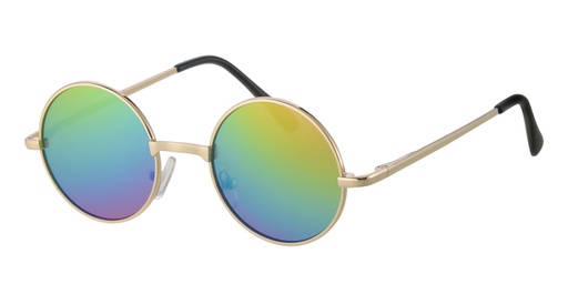 [505198-23002] Børne Solbrille guld stel med regnbue glas