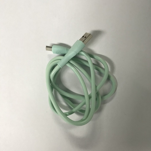 [805702] USB C to USB A cable 1.0 m light green with rubber touch