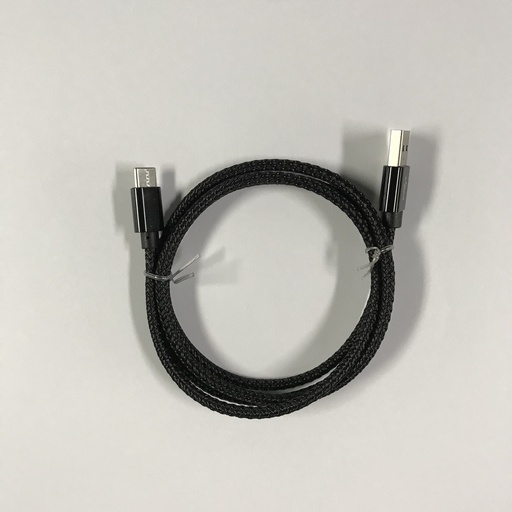 [805707] USB C  to USB A cable black braided 1.0 meter 2,4 ampere