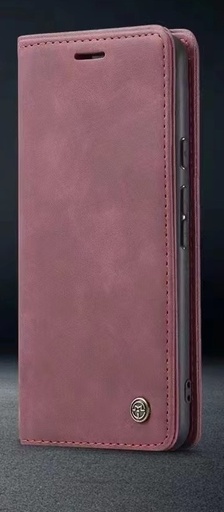 [818016] IPHONE 15 PLUS MAT RØD VINTAGE LOOK FLIP COVER