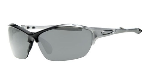 [450003-7026] Sport polycabonat black/silver frame, black nose pads. cat 3 smoke lenses