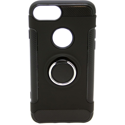 [812024] IPHONE 7/8/SE Sort bagcover med finger ring