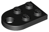 LEGO - Black Plate 2 x 3 with Hole