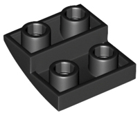 LEGO - Black Curved Slope 2 x 2 x 2/3 Inverted