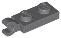 LEGO - Dark Bluish Gray Plate 1 x 2 with Clips