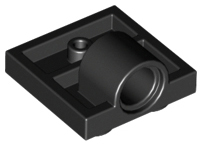 LEGO - Black Plate 2 x 2 with Pin Hole