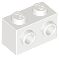 LEGO - White Brick 1 x 2 with Side Studs