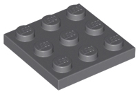 LEGO - Dark Bluish Gray Plate 3 x 3