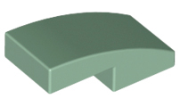 LEGO - Sand Green Curved Slope 2 x 1 x 2/3
