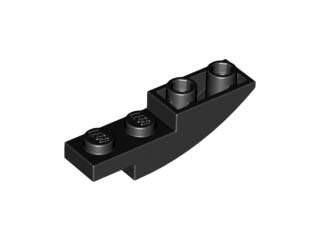LEGO - Black Curved Slope 4 x 1 Inverted