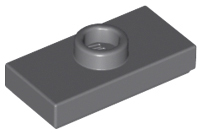 LEGO - Dark Bluish Gray Plate 1 x 2 with Groove