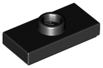 LEGO - Black Plate 1 x 2 with Groove