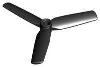 LEGO - Black Propeller 3 Blade 9 Diameter