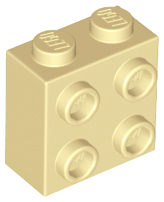 LEGO - Tan Brick 1 x 2 x 1 2/3 with Side Studs