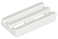 LEGO - White Tile 1 x 2 Grille with Groove