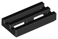 LEGO - Black Tile 1 x 2 Grille with Groove