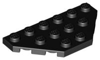 LEGO - Black Wedge Plate 3 x 6 Cut Corners