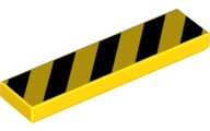 LEGO - Yellow Tile 1 x 4 with Stripes