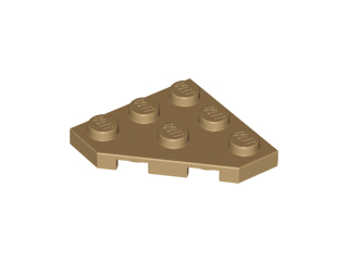 LEGO - Dark Tan Wedge Plate 3 x 3 Cut Corner