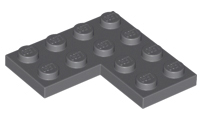 LEGO - Dark Bluish Gray Plate 4 x 4 Corner
