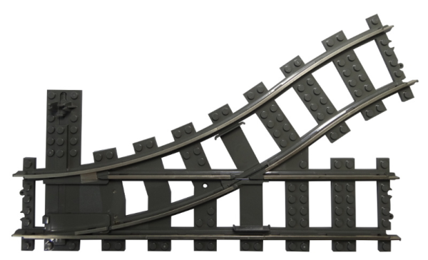 LEGO - Dark Gray Train Track 9V Switch Point Left