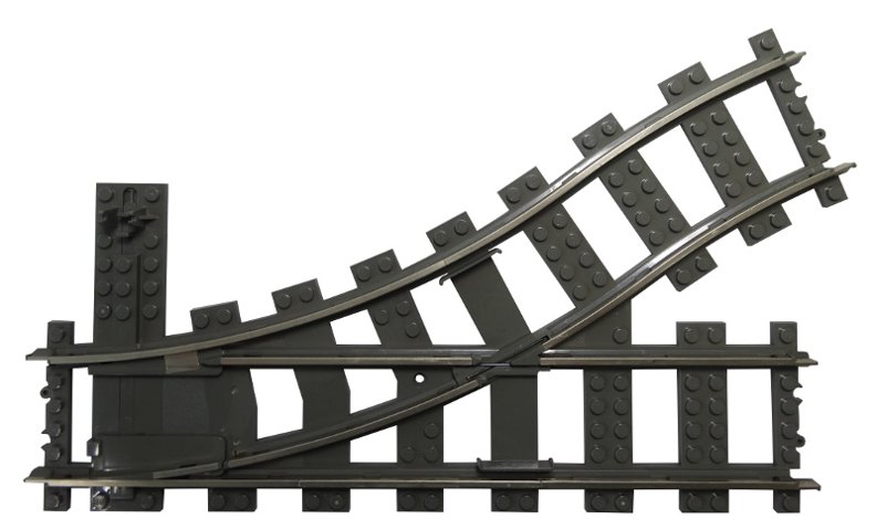 LEGO - Dark Gray Train Track 9V Switch Point Left