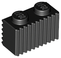 LEGO - Black Brick 1 x 2 with Grille