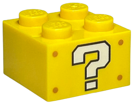 LEGO - Yellow Brick 2 x 2 with ? Block
