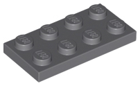 LEGO - Dark Bluish Gray Plate 2 x 4
