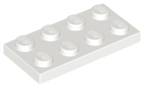 LEGO - White Plate 2 x 4