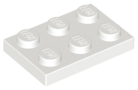 LEGO - White Plate 2 x 3