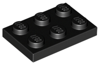 LEGO - Black Plate 2 x 3