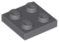 LEGO - Dark Bluish Gray Plate 2 x 2