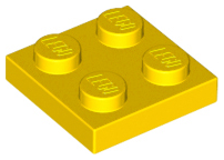 LEGO - Yellow Plate 2 x 2