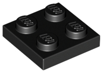 LEGO - Black Plate 2 x 2