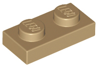 LEGO - Dark Tan Plate 1 x 2