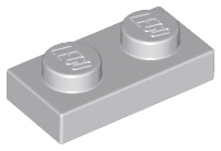 LEGO - Light Bluish Gray Plate 1 x 2