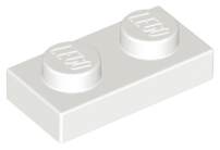 LEGO - White Plate 1 x 2