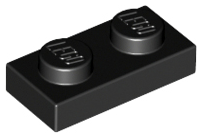 LEGO - Black Plate 1 x 2