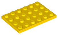 LEGO - Yellow Plate 4 x 6